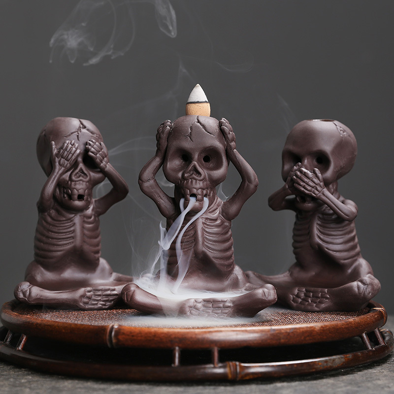 Home Decor Backflow Incense Burner Waterfall Incense Holder Cones Ceramic Smoke Fountain for Halloween Gifts Candle Holder