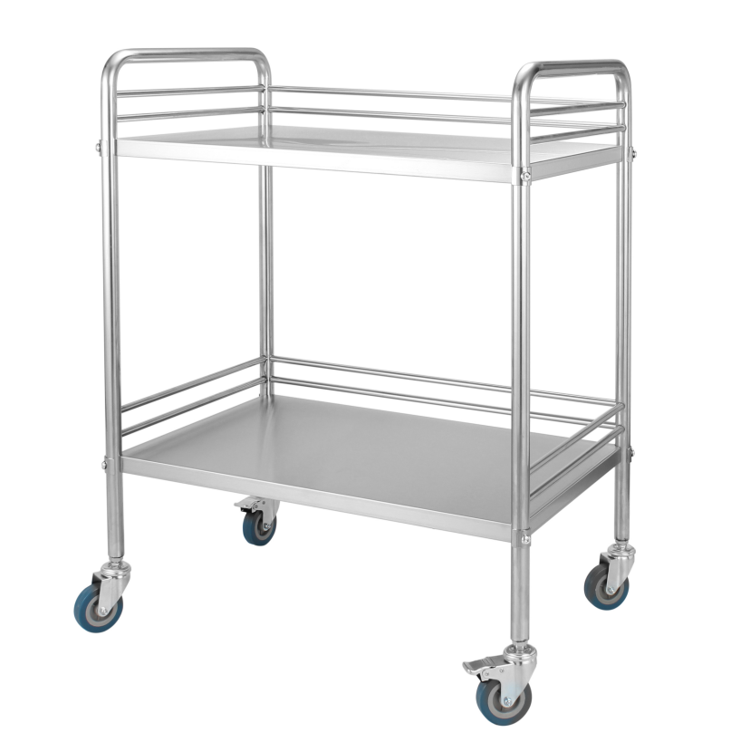 Stainless Steel Hospital Medical Cart Treatment Trolley with Drawer