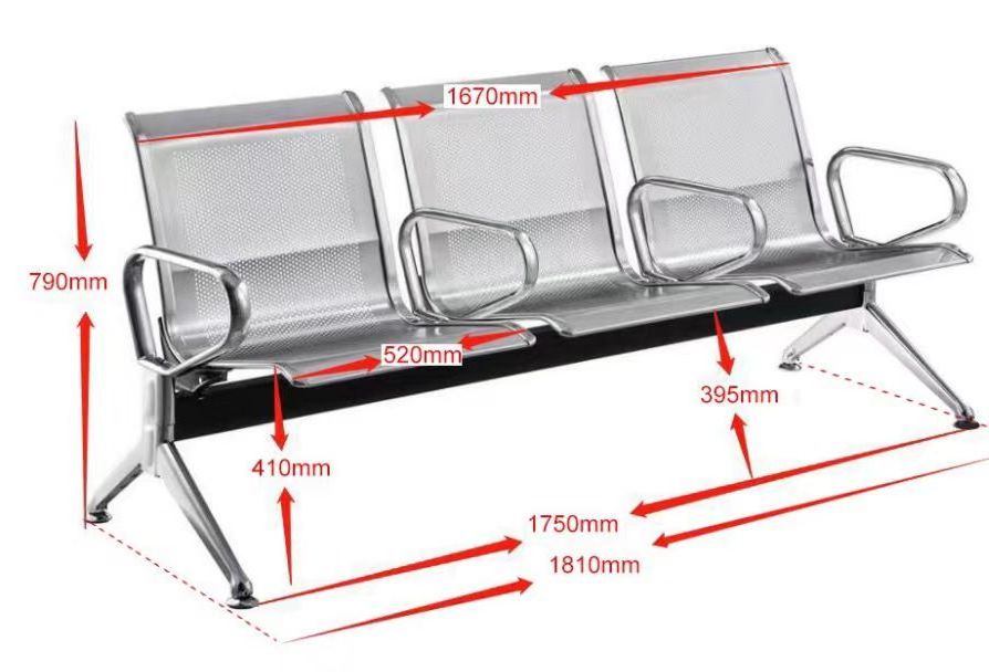 Factory Supply Used Hospital Waiting Room Indoor Furniture Medical Waiting Beam Seat Bench Reception Row Chair