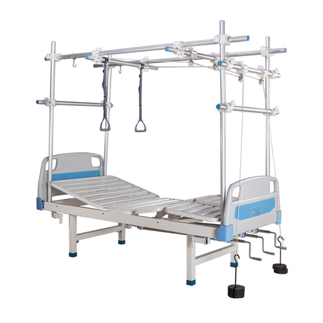 Multi-function traction hospital bed with ABS bed head and support