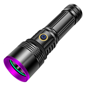 365NM UV black mirror strong light and high power ultra violet light flashlight