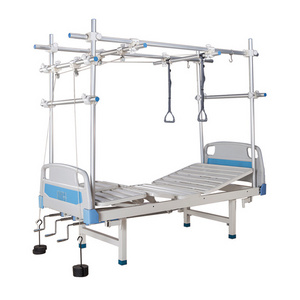 Multi-function traction hospital bed with ABS bed head and support