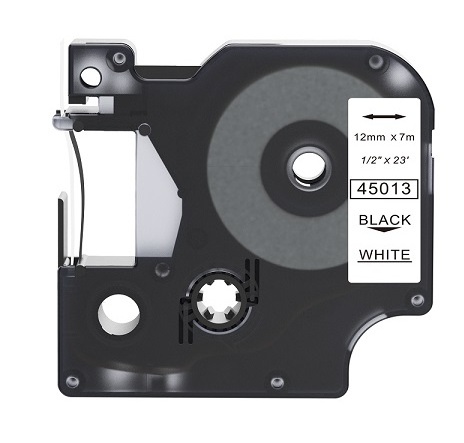 Compatible Label Tape 45013 Black on White  DYMO D1 12mm*7m label printer 45013 laminated  for LM 160 280 label maker