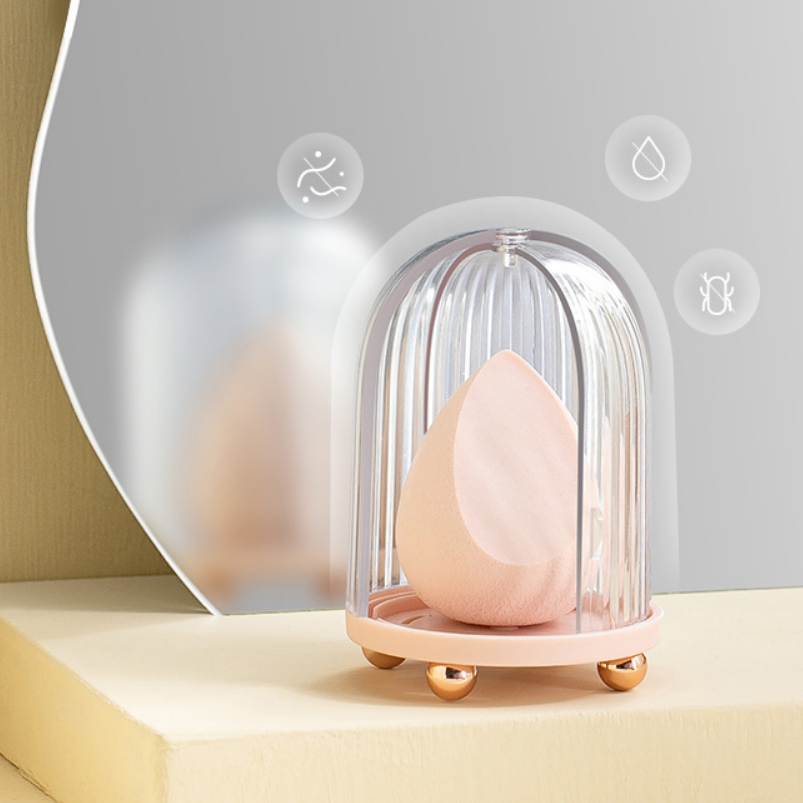 Beauty Container Cosmetic Makeup Puff Powder Blender Case Holder Travel Capsule Make-Up Sponge Holder