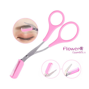 Hair Grooming Remover Eyebrow Trimmer Stainless Eyebrow Comb with Scissor