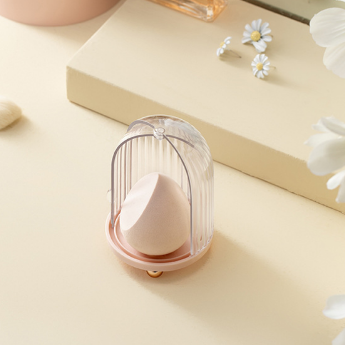 Beauty Container Cosmetic Makeup Puff Powder Blender Case Holder Travel Capsule Make-Up Sponge Holder