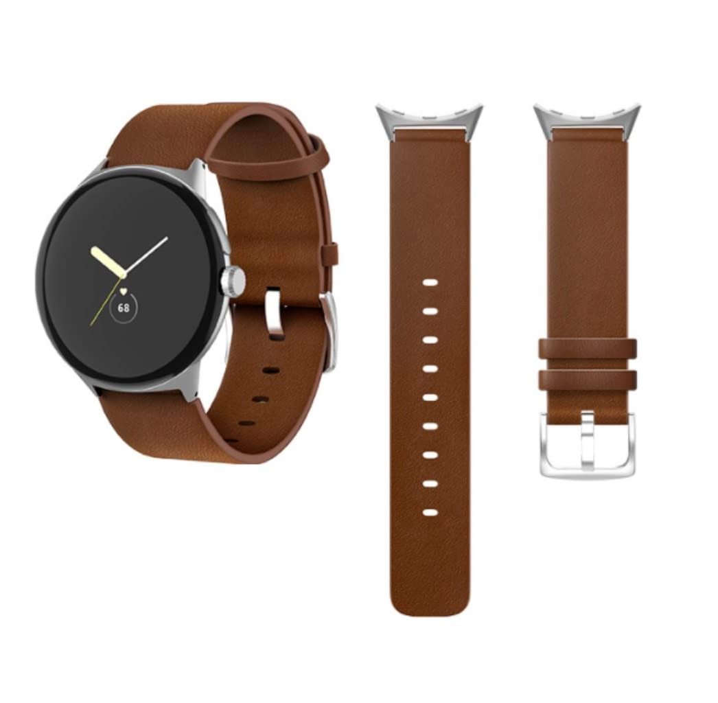 Clasp Soft Wristband stainless steel original Vintage Crafted Women Men Genuine Leather Strap band for Google Pixel Watch Band