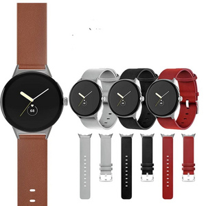 Clasp Soft Wristband stainless steel original Vintage Crafted Women Men Genuine Leather Strap band for Google Pixel Watch Band