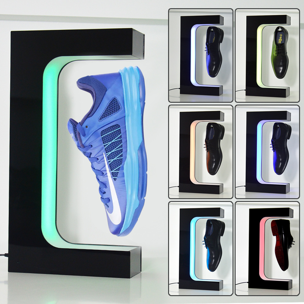 Sneaker Rack LED Light Sneaker shelf Exhibition Store Show Magnetic Levitation 360 Rotation Floating Shoe Display Stand