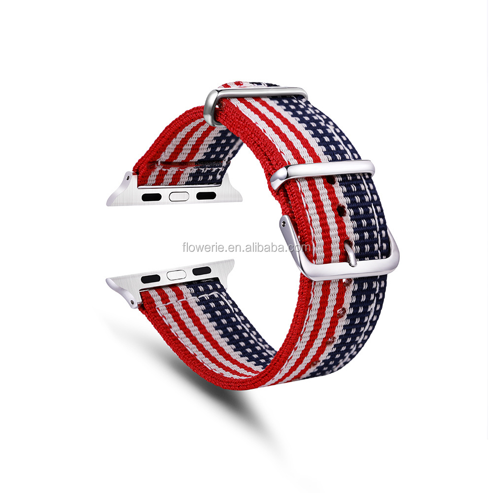 FLS381007 American flag printed metal 304 316  jewelry smart watch bracelet stainless steel band watch women bracelet