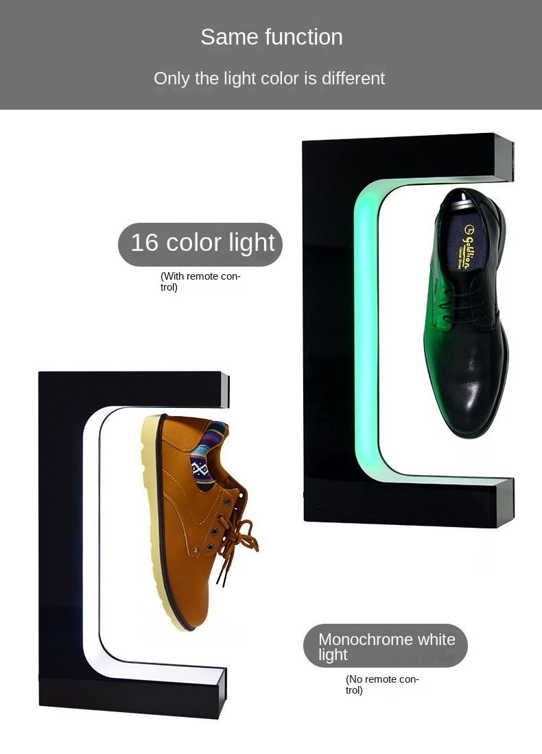 Sneaker Rack LED Light Sneaker shelf Exhibition Store Show Magnetic Levitation 360 Rotation Floating Shoe Display Stand