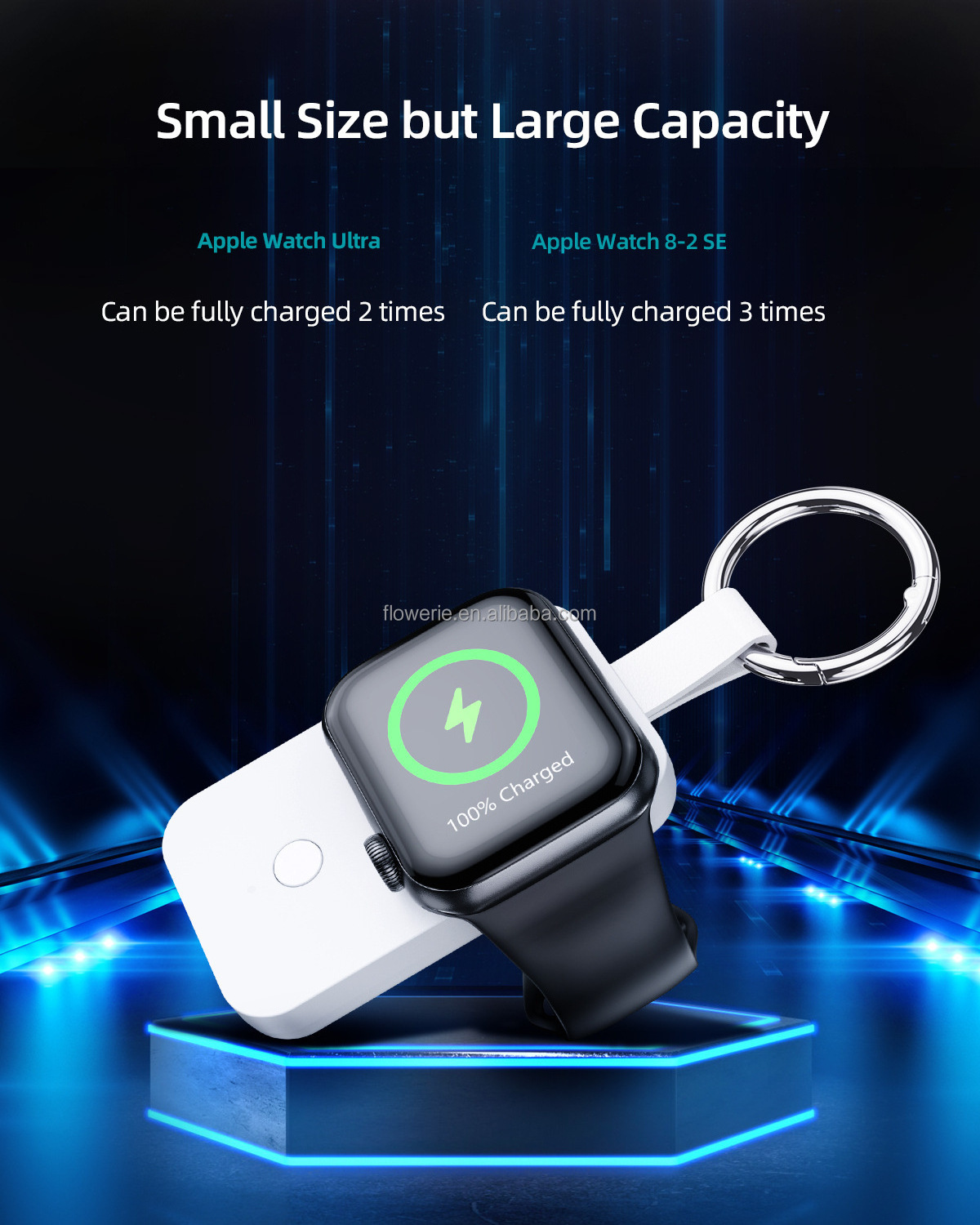 PSE certified Portable Wireless Charger for Apple Watch 9 ultra 8 samsung galaxy 6 5 1000mAh Magnetic Travel Keychain Power Bank