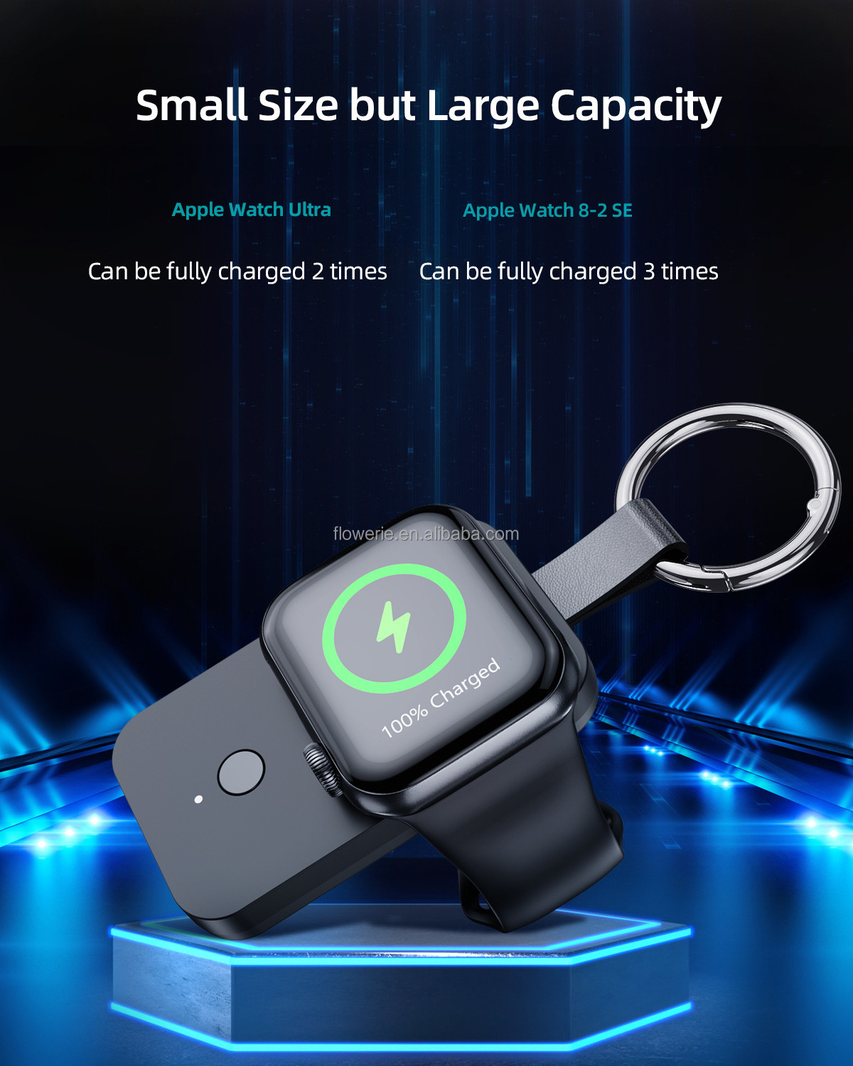 PSE certified Portable Wireless Charger for Apple Watch 9 ultra 8 samsung galaxy 6 5 1000mAh Magnetic Travel Keychain Power Bank