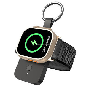 PSE certified Portable Wireless Charger for Apple Watch 9 ultra 8 samsung galaxy 6 5 1000mAh Magnetic Travel Keychain Power Bank