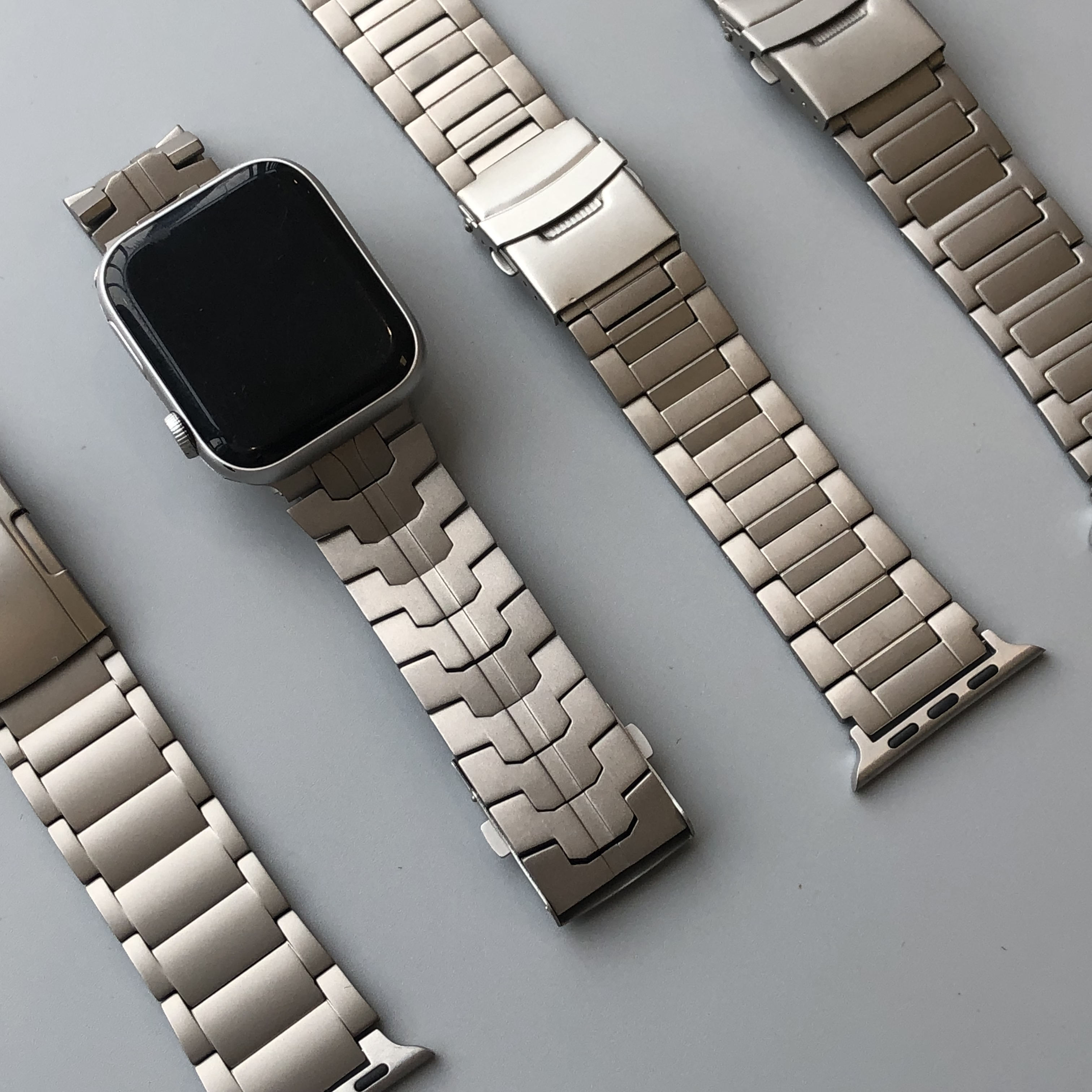 Double Button Clasp Bracelet armband alloy TA1 45mm 44mm fSeries 9 8 7 Ultra 2  49mm pure for titanium Apple Watch Ultra band