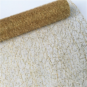 Golden sequin christmas tulle fabric