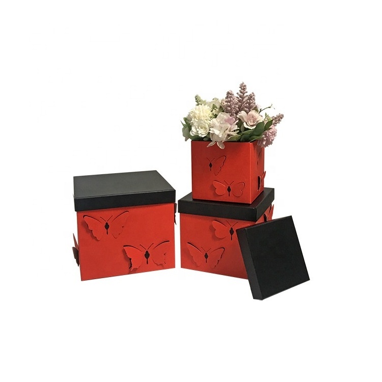 SEEWIN 3D butterfly floral boxes flower boxes for bouquets