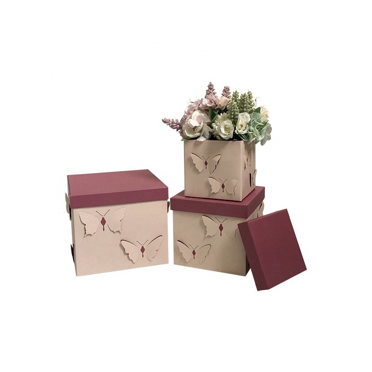 SEEWIN 3D butterfly floral boxes flower boxes for bouquets