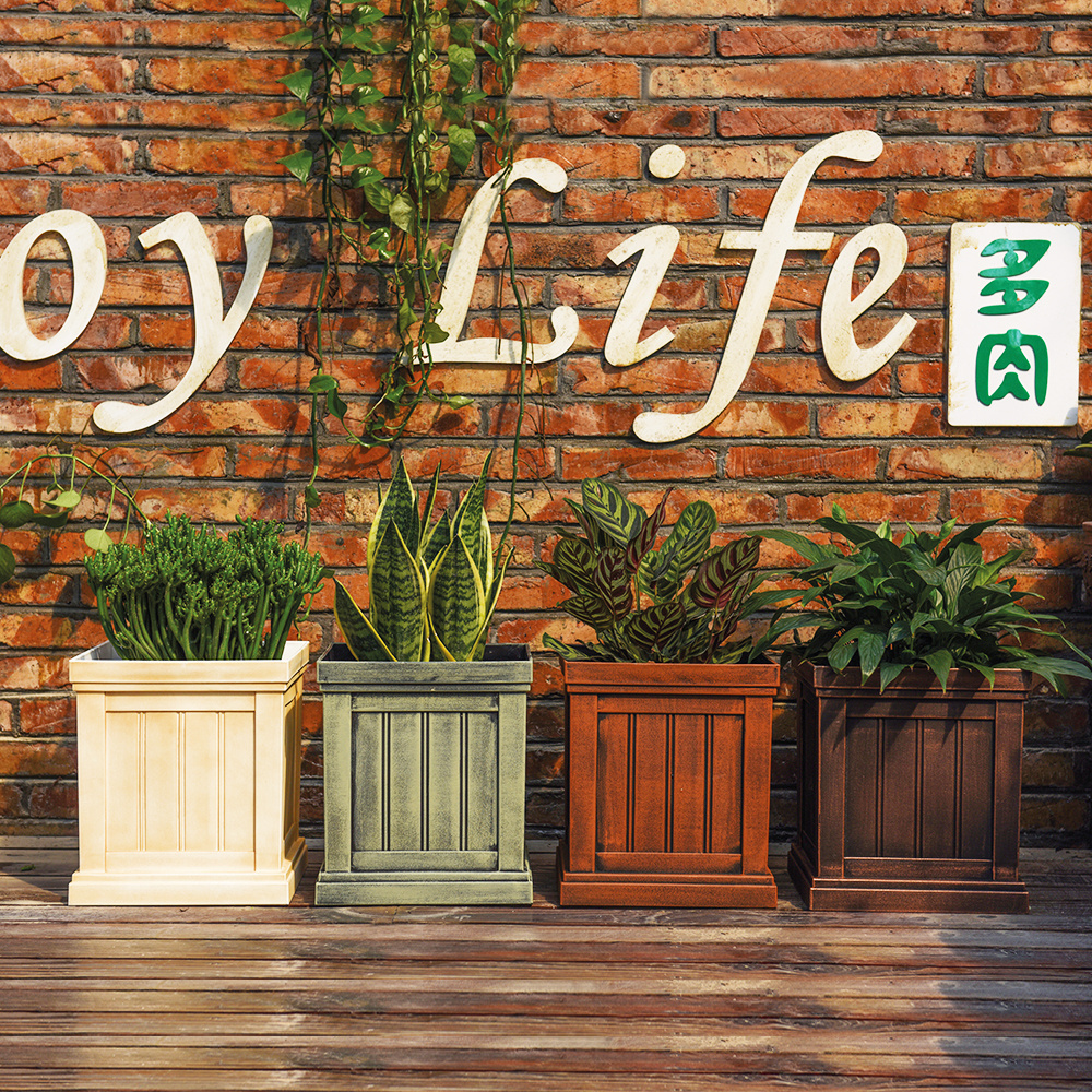 Wholesale outdoor garden large square plastic planter box