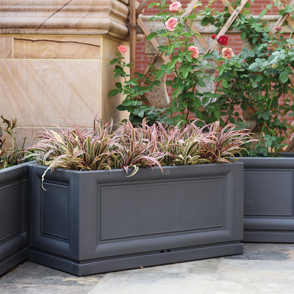 Outdoor high long large rectangular planter plastic planters