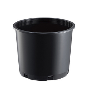 Round plastic black flower pot nursery pot 15 gallon tree pot