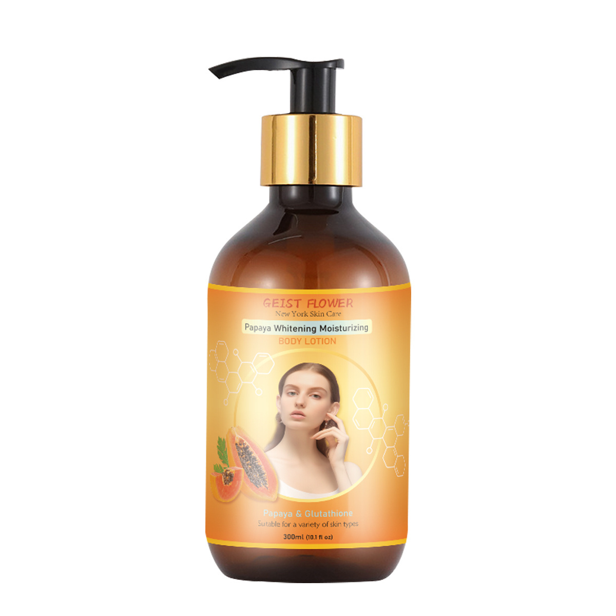 Professional Customized Papaya Whitening Moisturizing Body Lotion 100% natural body lotion Niacinamide body lotion