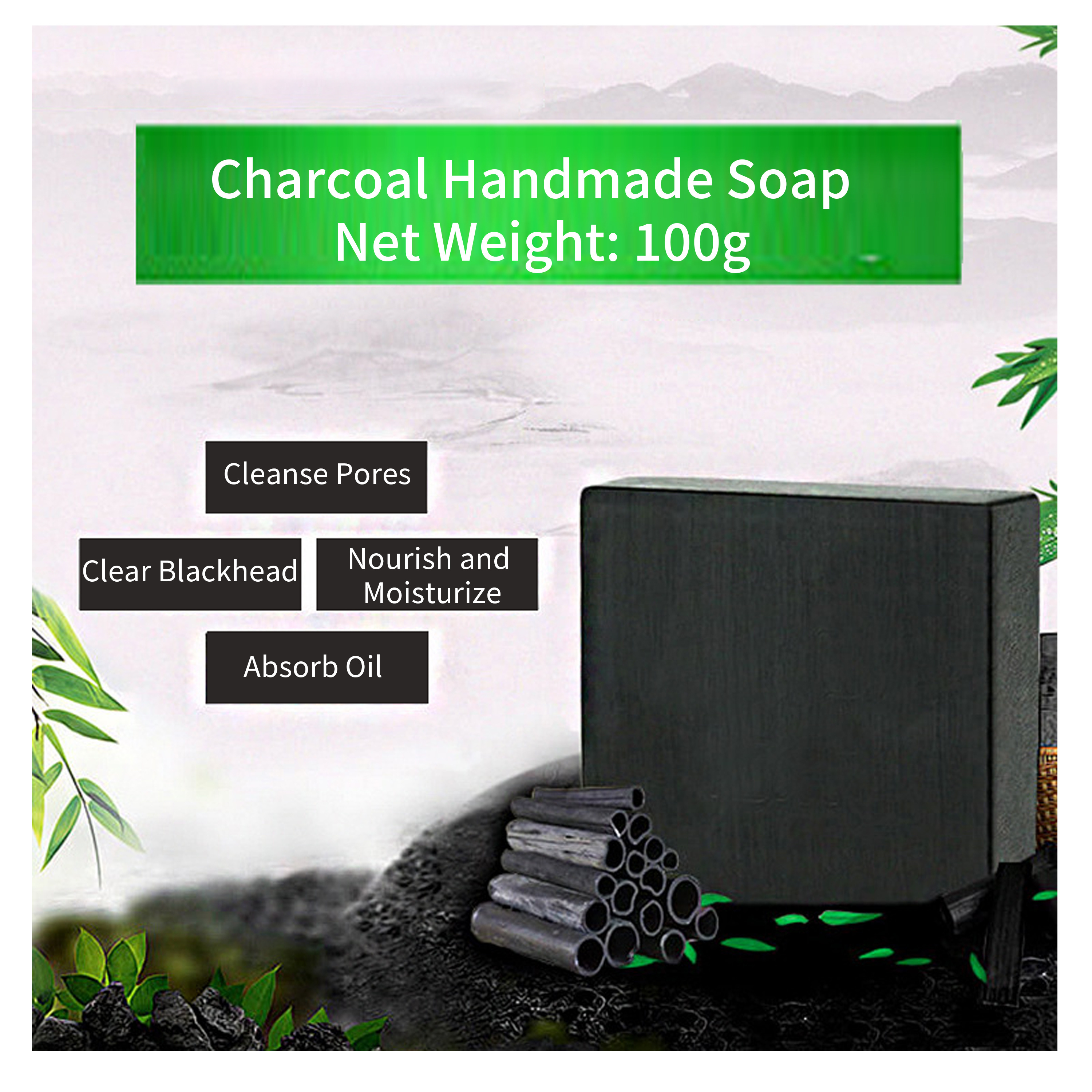 2023 Hotsale China Professional Manufacturer Black Bamboo activated Charcoal whitening soap