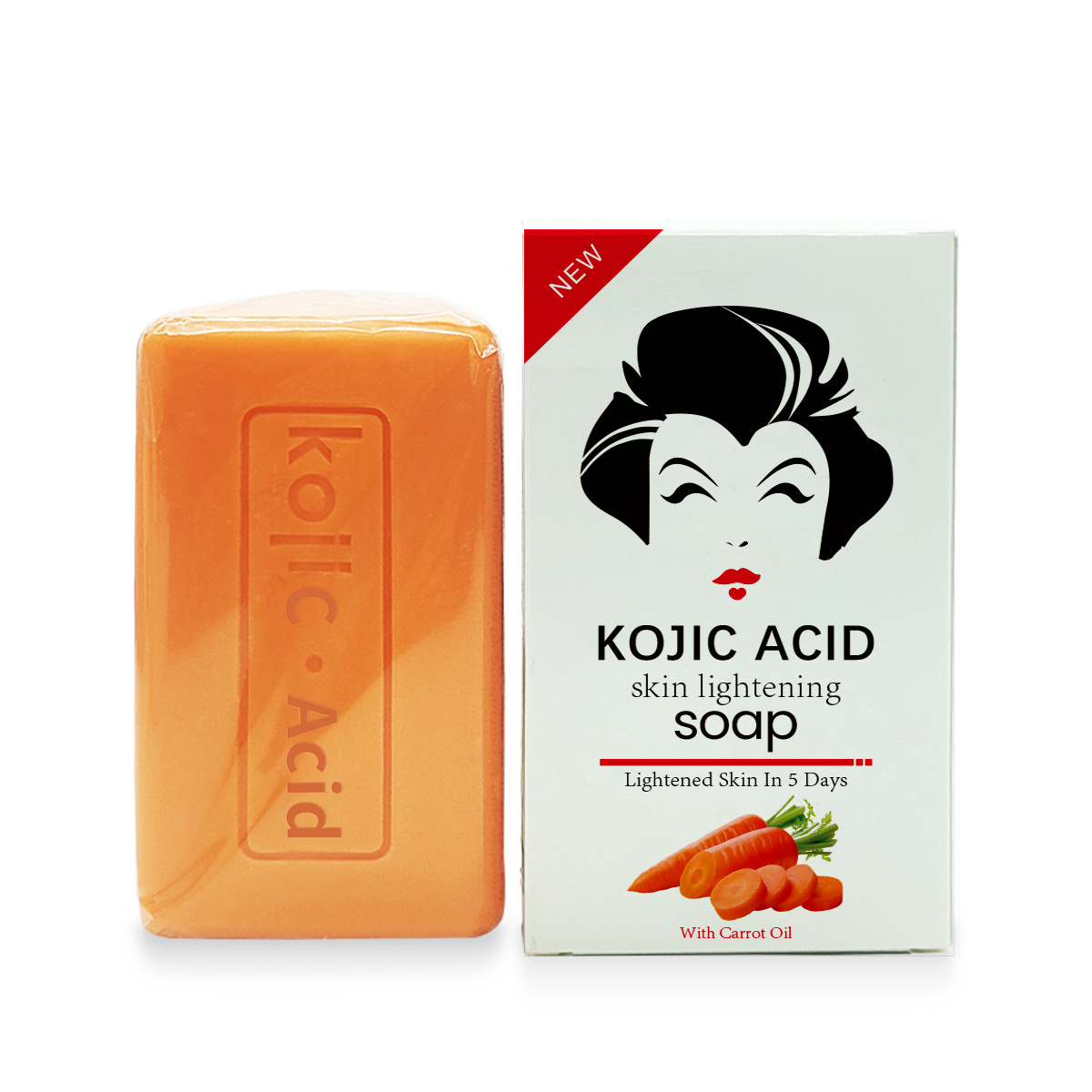 RTS Best Selling private label kojic acid soap with carrot oil 250g skin lightening kojic acid soap kojic acid set