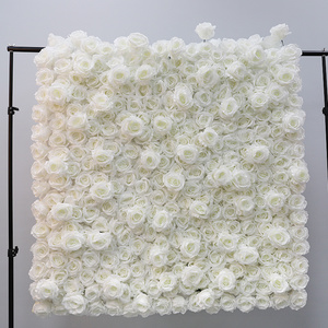 Artificial white rose Wedding Flower Wall Panel for wedding backdrop decoration Artificial big flower wall wedding in silk cloth