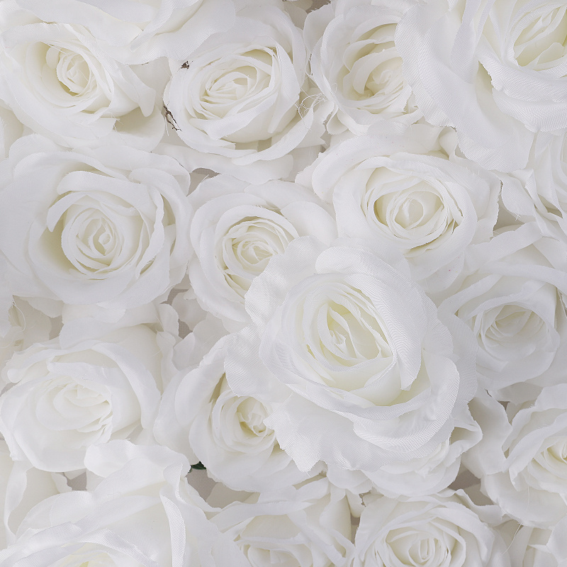 Artificial white rose Wedding Flower Wall Panel for wedding backdrop decoration Artificial big flower wall wedding in silk cloth