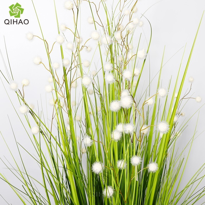 PVC Dandelion Reed Ditch Grass Decorative Indoor Artificial Onion Dog Tail Grass with Pot