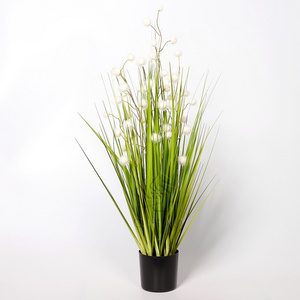 PVC Dandelion Reed Ditch Grass Decorative Indoor Artificial Onion Dog Tail Grass with Pot