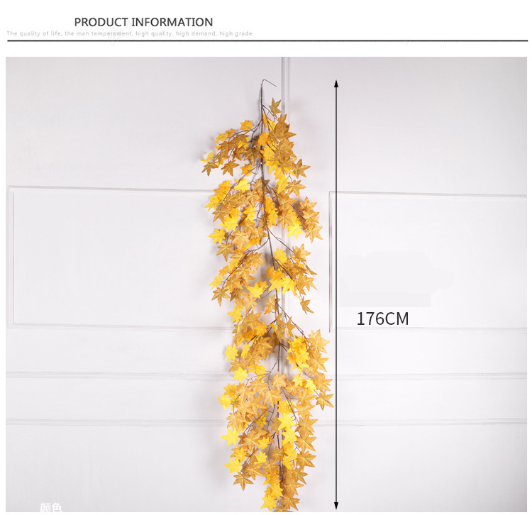 Qihao Fake Fall Plants Artificial Wall Hanging Maple Leaves for Thanksgiving Wedding Party Festival Events Decor