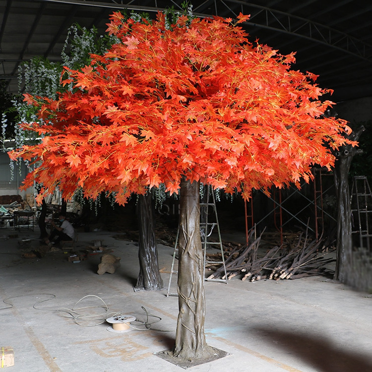 QiHao Factory Customized Outdoor Artificial Big Maple Tree For Landscaping