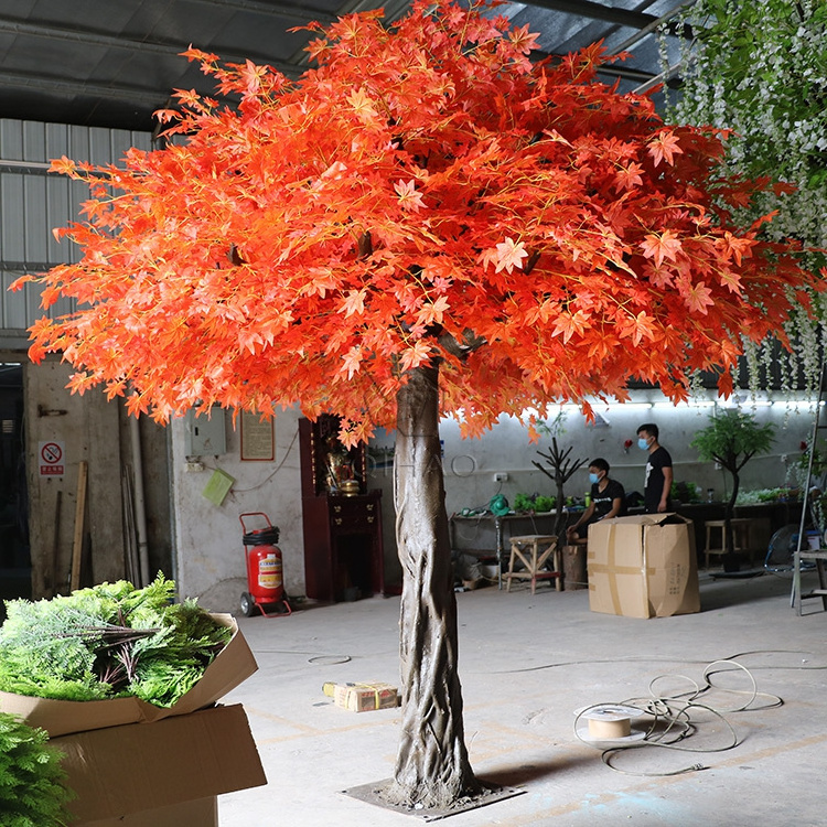 QiHao Factory Customized Outdoor Artificial Big Maple Tree For Landscaping