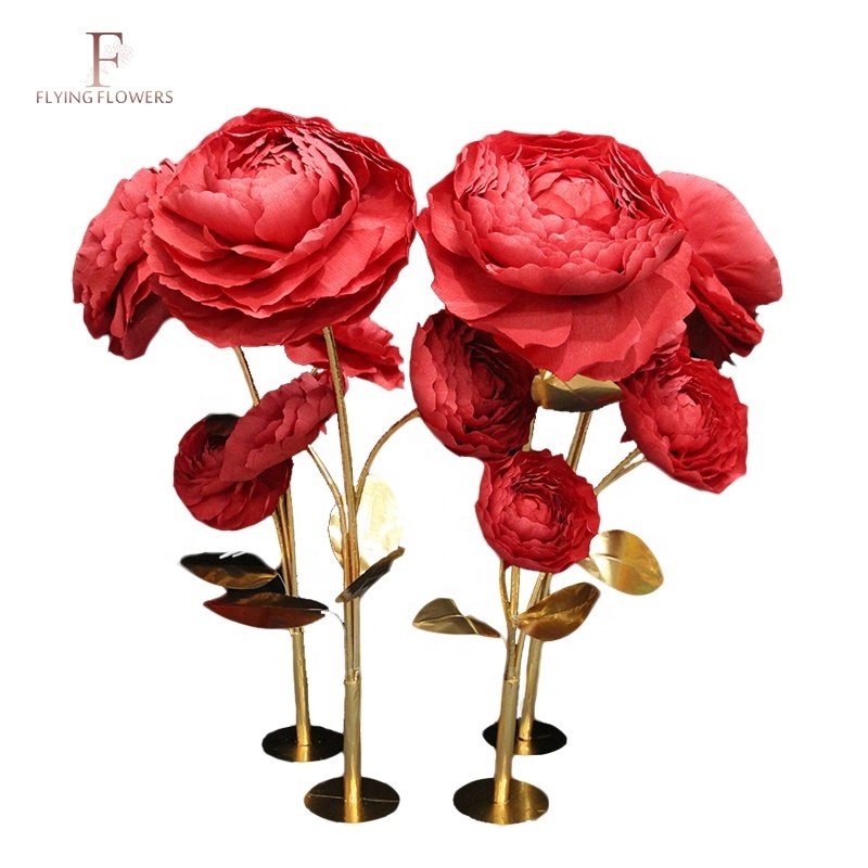 High quality wedding decoration giant peony flower decoration artificial paper flowers