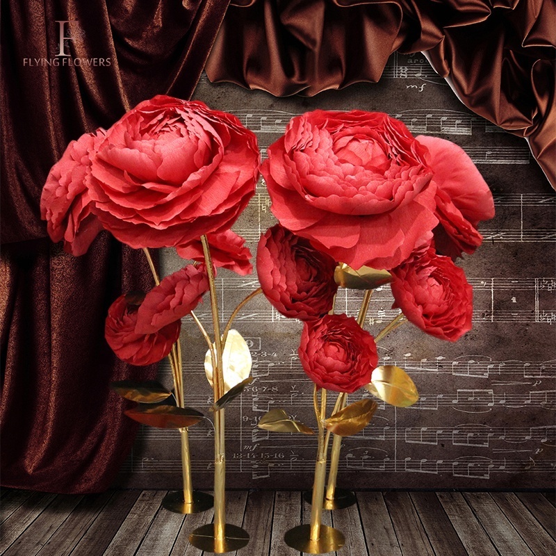 High quality wedding decoration giant peony flower decoration artificial paper flowers