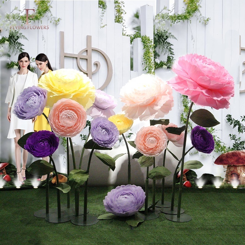 High quality wedding decoration giant peony flower decoration artificial paper flowers