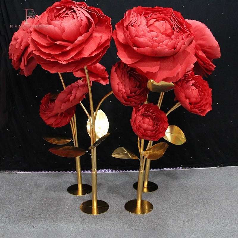 High quality wedding decoration giant peony flower decoration artificial paper flowers