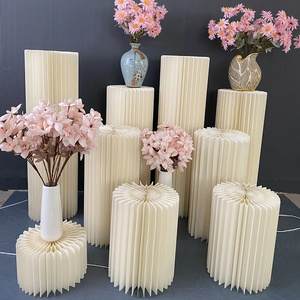 Hot sales wedding birthday party background decoration Plinth folding display paper stand pillar paper Roman Column Table