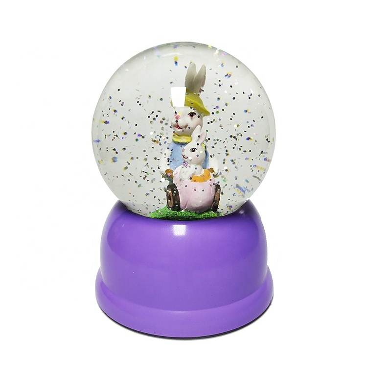 Light Glitter Led Swirl Springtime Decoration The Interior Rabbit Easter Water Snow Globe