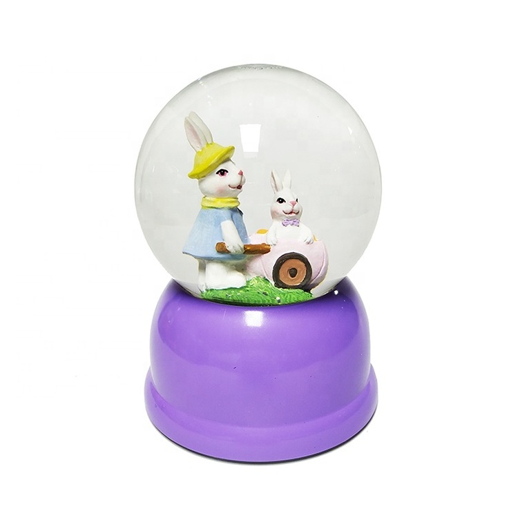 Light Glitter Led Swirl Springtime Decoration The Interior Rabbit Easter Water Snow Globe