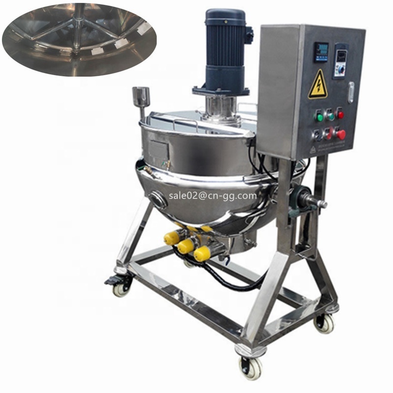 50-500L caramel milk cooking mixer pot tomato sauce fruit jam cooking Jacket kettle with agitator