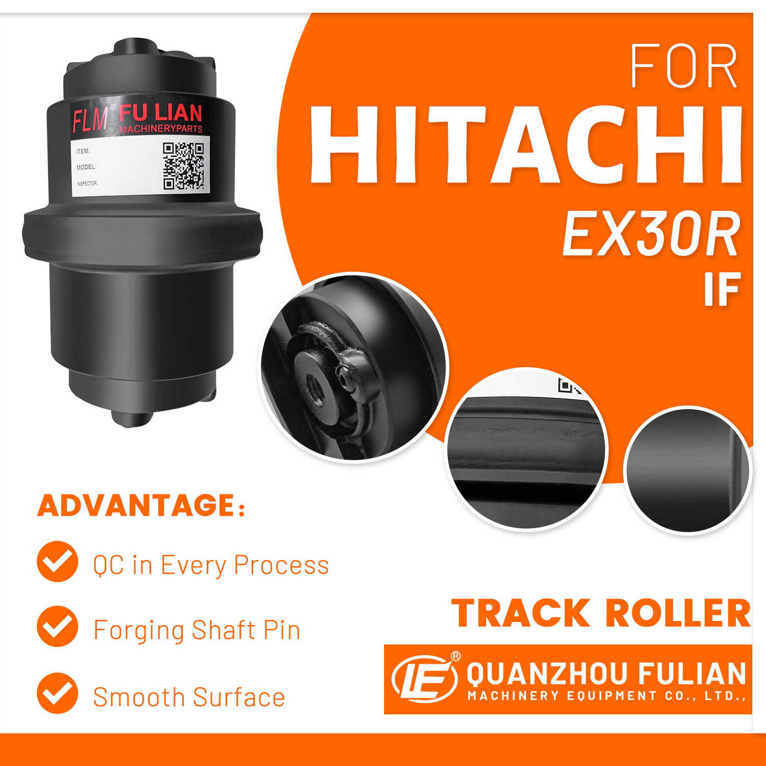 EX30R Excavator Undercarriage Parts Track Bottom Roller for Hitachi Machinery Spare Parts