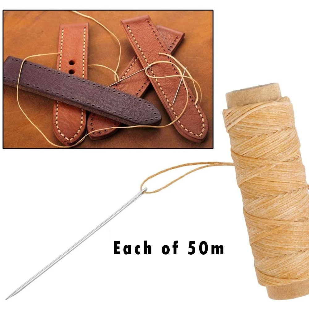 24Colors 50M Leathercraft Waxed Thread Stitching Thread for Leather Craft DIY Bookbinding Shoe Repairing Leather Sewing Supplies