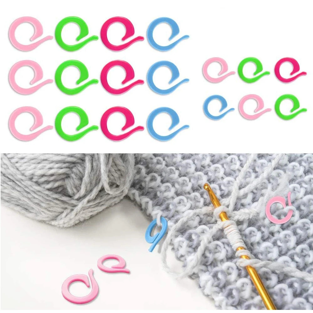 40PcsKnitting Stitch Markers 26X21mm Plastic Knitting Counters Stitch Needle Clip Rings for Weaving Knitting Accessories