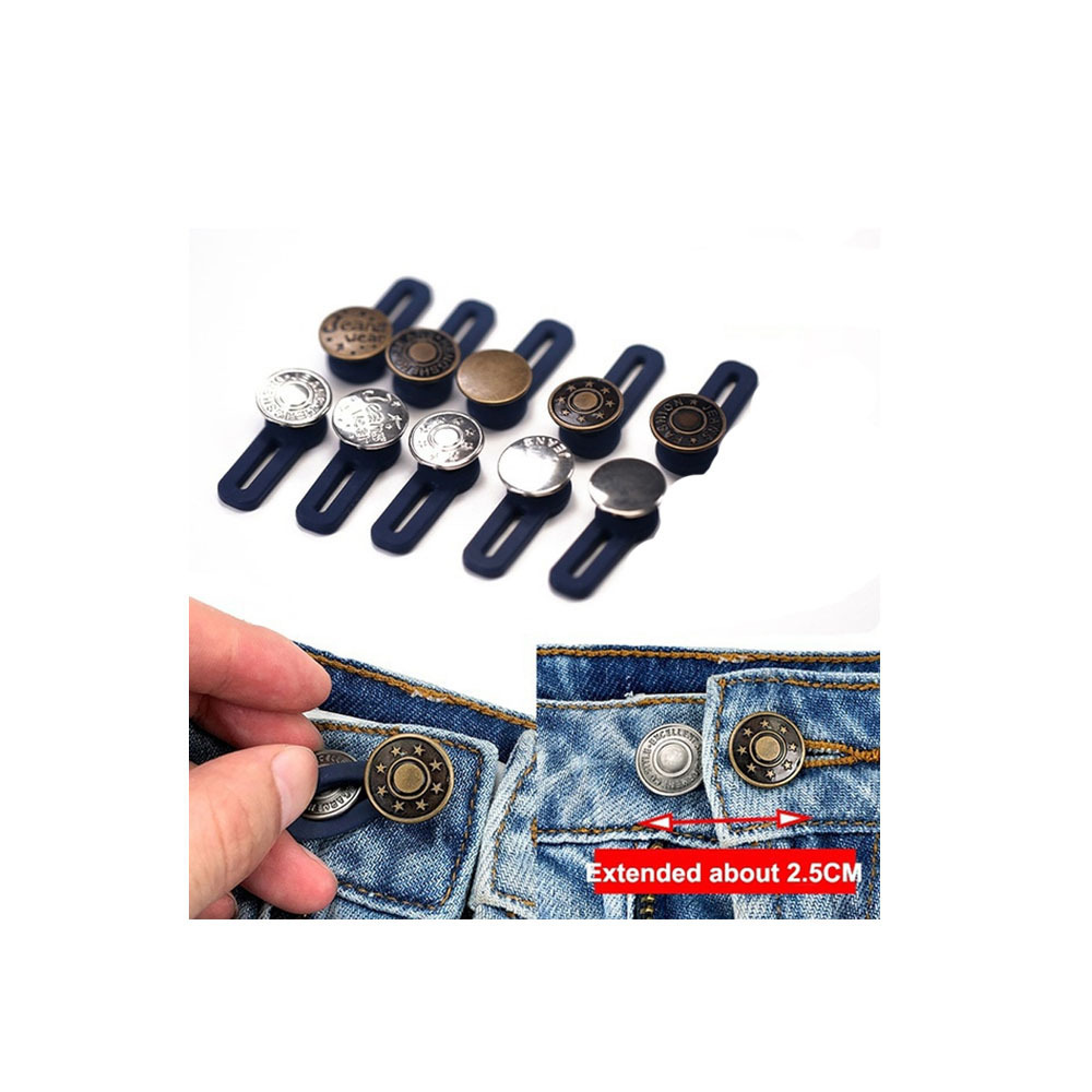 10pcs Sewing Buttons Adjustable Disassembly Retractable Jeans Button Waist Button Extended Buckles Pant Waistband Expander