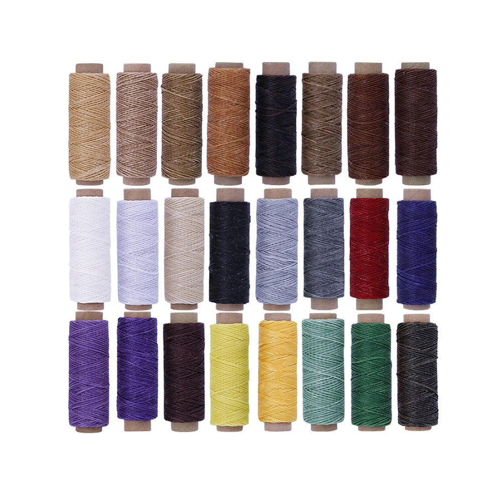 24Colors 50M Leathercraft Waxed Thread Stitching Thread for Leather Craft DIY Bookbinding Shoe Repairing Leather Sewing Supplies