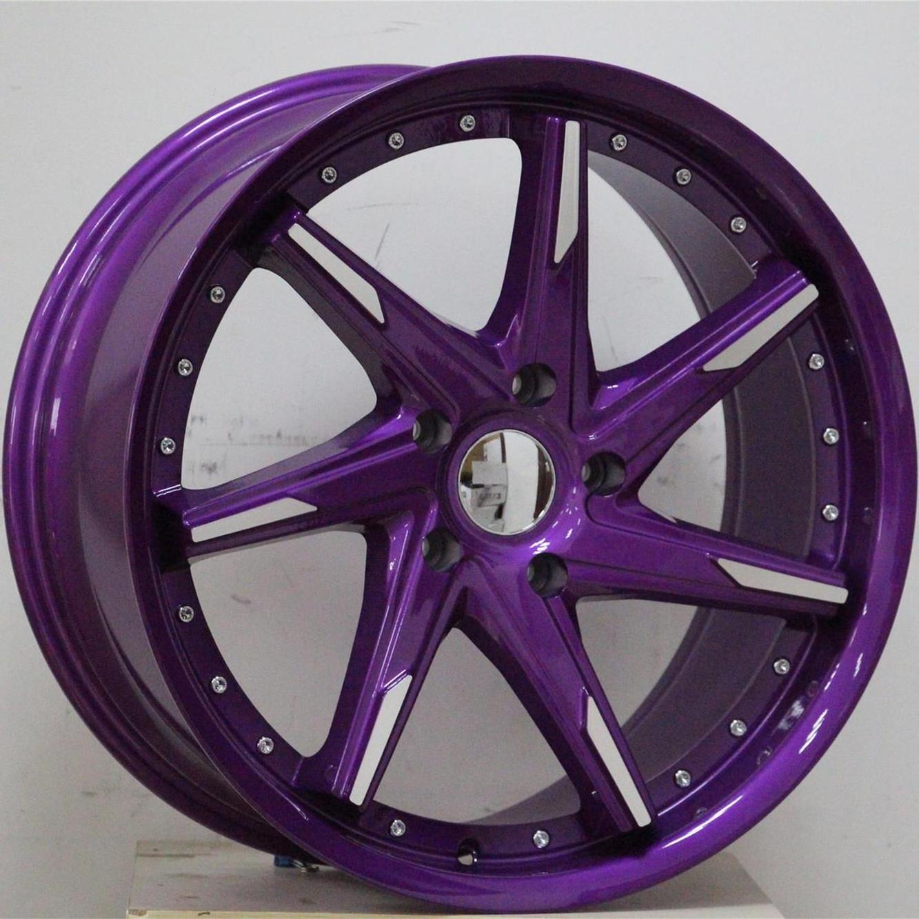 Flrocky [Big Size] Purple/Blue/Black Machined Face Passenger Car Alloy Wheel Rims 20 22 Inch 5*112/115/114.3/120/120.65/127/130 22''X11j