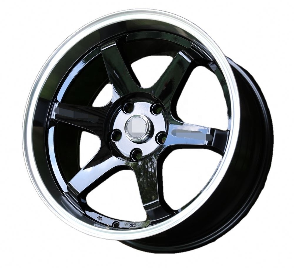 Flrocky JDM Wholesale 15 16 17 18 In 4*120 5*114.3 Alloy Wheel Rims Black Bronze Gold Silver Racing Te37 Deep Dish quella